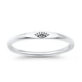 thumbnail image 4 of Dainty Evil Eye New Design Oxidized Thumb Ring Band 925 Sterling Silver Size 8, 4 of 5