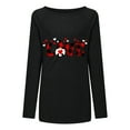 thumbnail image 4 of DPTALR Femme T-Shirt à Col Rond à Manches Longues Automne Saint-Valentin Imprimé Blouse Ample Hauts, 4 of 5