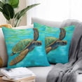 thumbnail image 2 of Abstract Turtle Outdoor Pillow Covers Pack of 2 Watercolor Teal Decoration Waterproof Throw Pillow Covers Decorative Cushion Cases for Patio Garden Tent Balcony Couch 16x16 inch, 2 of 8