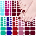 thumbnail image 5 of (Buy 2 Get 1 Free)Semi Cured Gel Toe Nail Strips Solid Color Glitter Gel Nail Stickers Toe Stylish Nail Polish Strips Self-Adhesive Designs Full Wrap Toenail Stickers for Women DIY Manicure Decals, 5 of 9