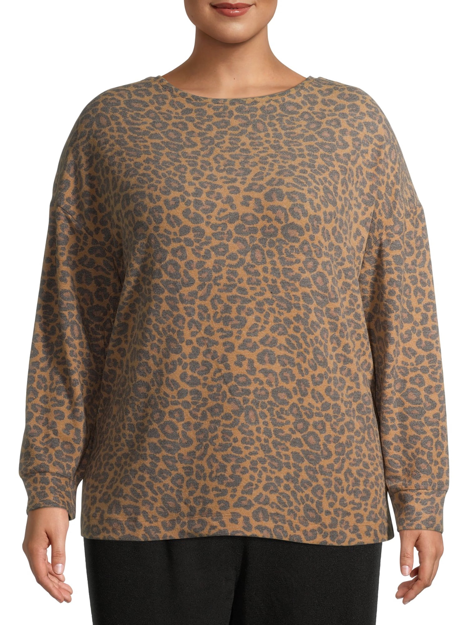 Time and tru leopard sweatshirt Clearance