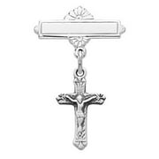 McVan 429L 1.15 x 0.7 x 0.17 in. Sterling Silver Crucifix Baby Pin