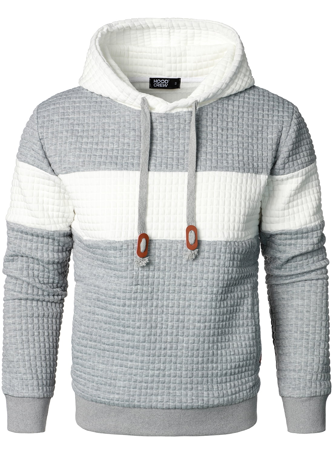 Solid Waffle Knit Patchwork Sweatshirt main image 0