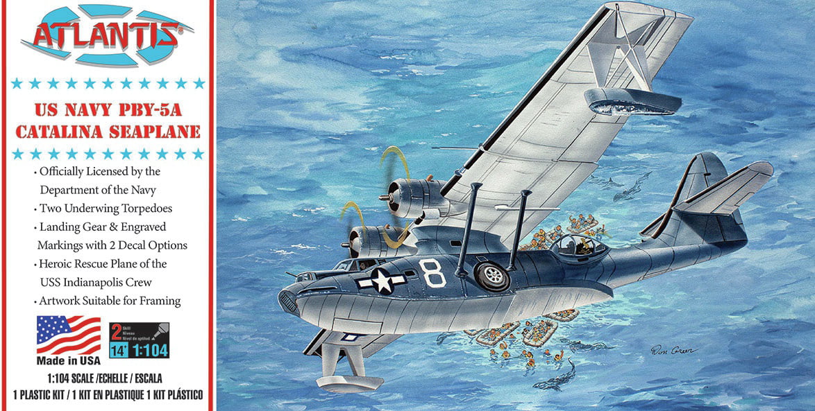 PBY-5A Catalina US Navy Seaplane Plastic Model Kit 1/104 Atlantis 