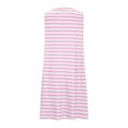 thumbnail image 4 of Camisas de Vestido Casual para las Mujeres sin Mangas Cuello Redondo Raya Impresión Suelta Transpirable Rodilla Alta Vestido de Ropa Exterior, 4 of 6