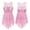 Pink, variant on Raenseen Kids Girls Lyrical Ice Figure Skating Dance Leotard Dress Shiny Sequin High-low Skirt Light Blue 8