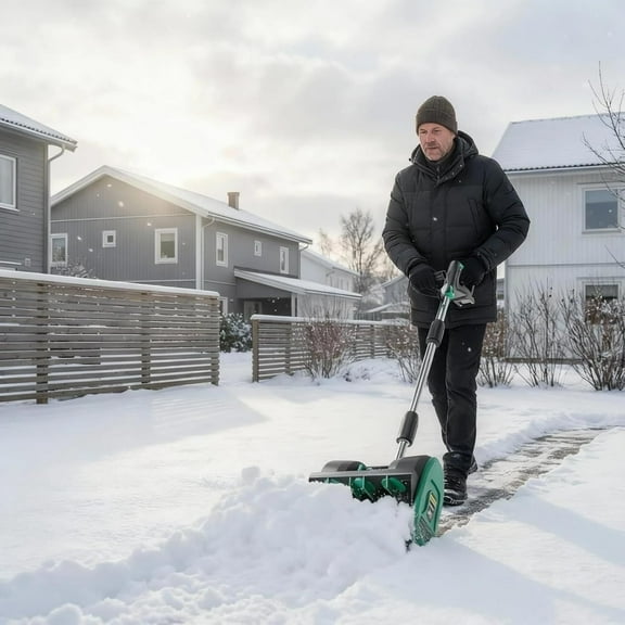 Cordless Electric Snow Blower, Battery Powered Snow Blower Includes 20v 4.0Ah Battery and Charger, Electric Snow Blower, 17 FT Throwing Distance for Driveways Sidewalks Snow Removal, Lake Blue