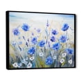 thumbnail image 2 of Designart "Serene Cornflower Meadow" Flower Field Floater Framed Wall Art Living Room, 2 of 5