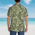 thumbnail image 6 of Xecao Tropical Plants Green print Hawaiian shirt - a stylish short-sleeve button-down for men, perfect for casual beach and tropical outings., 6 of 9