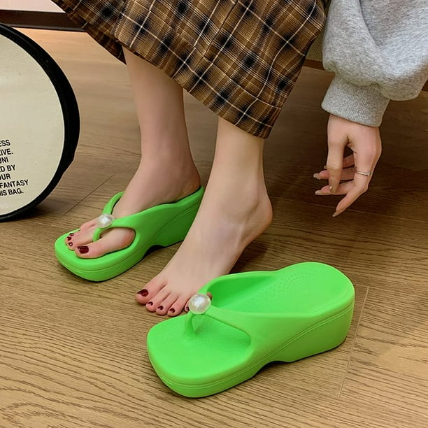 Step on Shit Feeling, pantuflas de mujer de fondo grueso, ropa de verano, versión coreana, chanclas de estilo Hada de marea, zapatillas de playa informales 40 Gao Jinjia LED