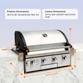 thumbnail image 4 of 4 Burners Built-In Gas Grill, 40,000 BTU Outdoor Kitchen Grill with 653.2 Sq.in Cooking Area, LPG/NG, Perfect for Backyard BBQs, 4 of 9