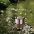 thumbnail image 5 of Camping Mug, Stainless Steel Outdoor Tableware, Foldable Handle Coffee Mug, Step-Type Insulated Mug, Portable Travel Drinkware, Multi-Beverage Storage Cup, 5 of 6