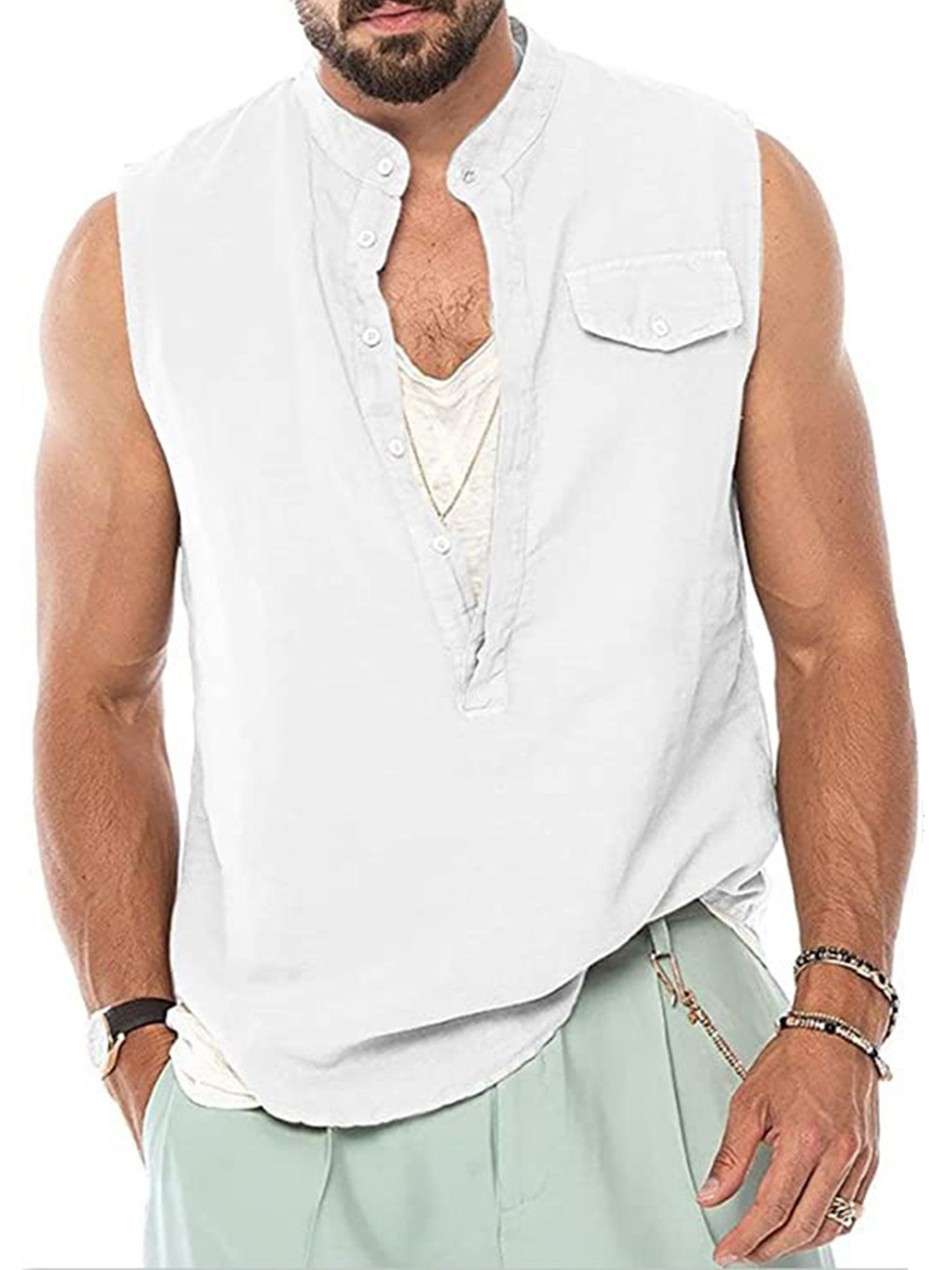 Mens Clothing T-shirts Sleeveless t-shirts ASOS Cotton Muscle Vest in White for Men 