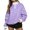 Purple, variant on Women Half Zip Sweatshirt with Neck and Contrast Casual Sporty Pullover Top
