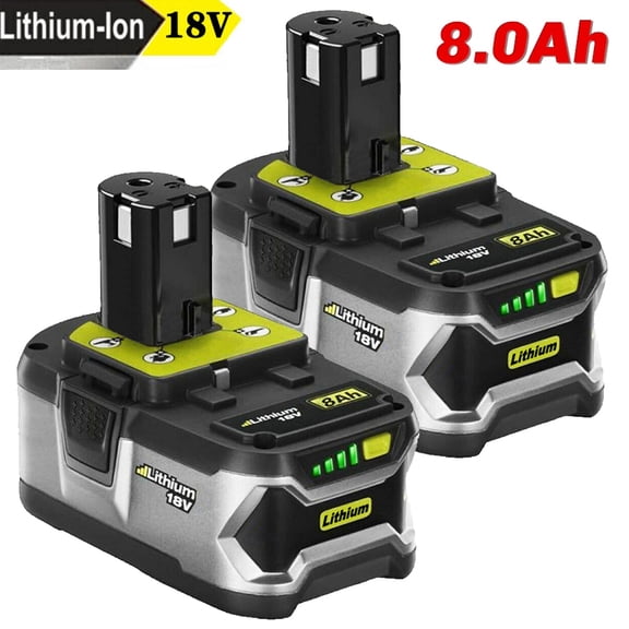 2X 8.0Ah High Capacity Lithium-Ion Battery For RYOBI P108 18V 18 Volt One Plus