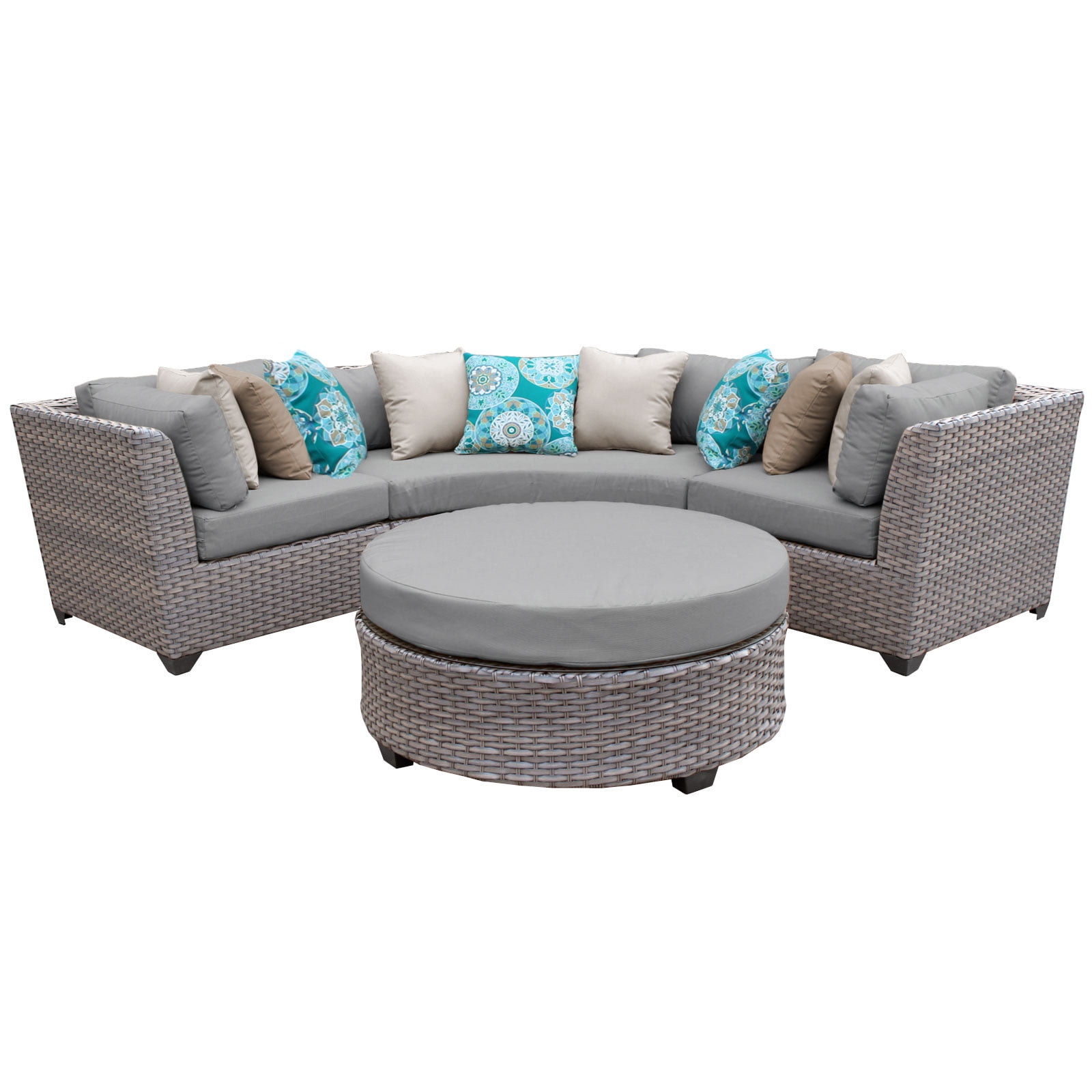 Catalina 4 Piece Outdoor Wicker Patio Furniture Set 04a by TK Classics