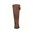 thumbnail image 4 of Women's Knee High Riding Boot Lace Up Boot Fashionable Buckle Wide Calf Knee High Combat Boot, 4 of 5