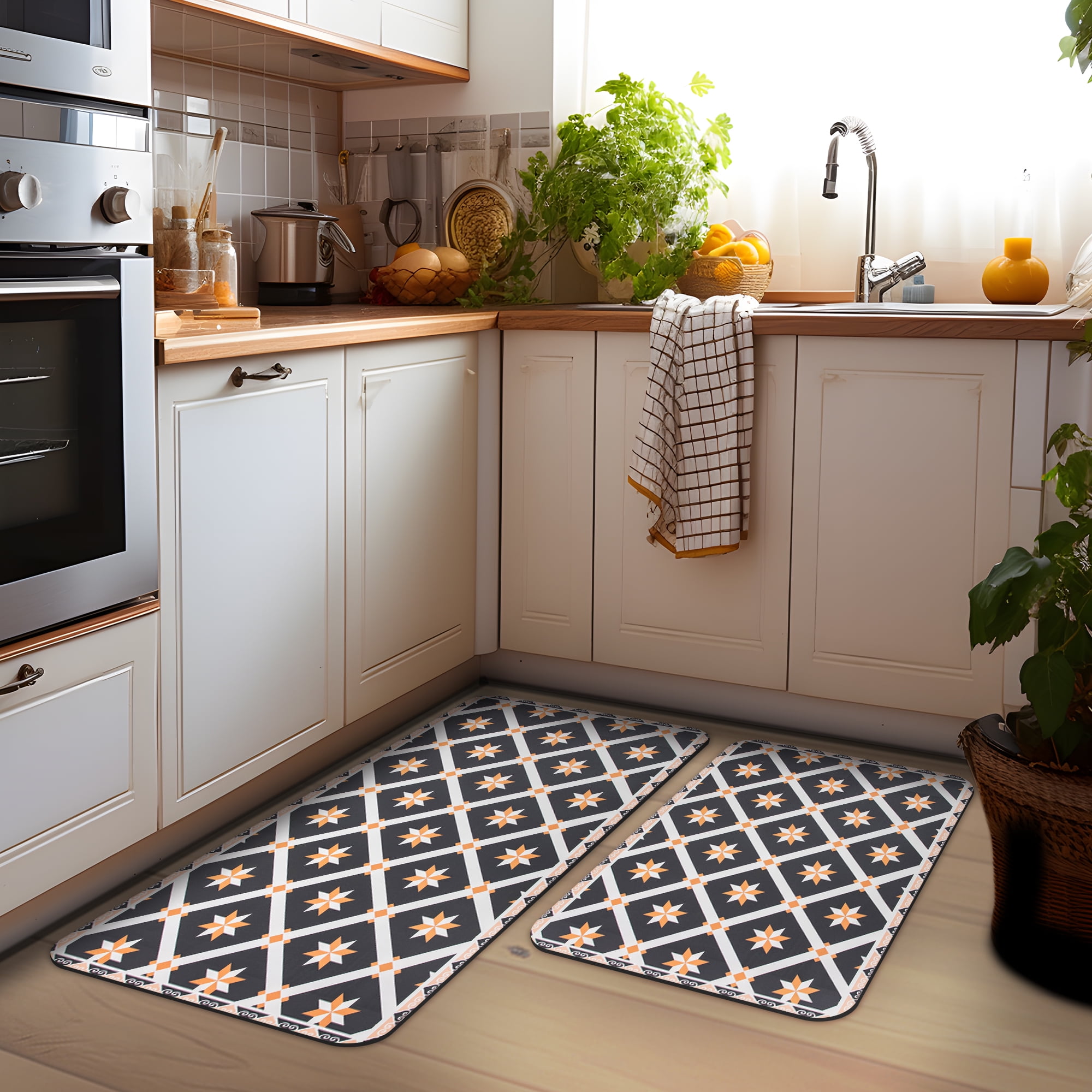 Ray Star Cushioned Kitchen Mat 19.7''x47.2'',0.31 Inch Thick Kitchen Matt for Standing