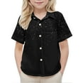 thumbnail image 4 of Miluxas Boys Short Sleeve Dress Shirts Kids School Uniform Button Down Shirt with Chest Pocket, 4 of 7