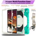 thumbnail image 4 of ELEHOLD Case for Samsung Tab A7 Lite 8.7 (2021), Heavy Duty Shockproof Case with Pencil Holder/Stand/Hand Strap/Shoulder Belt, Rugged Protective Cover for Boys Girls,Mint, 4 of 9