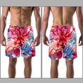 thumbnail image 3 of luoweisi Men's Beach Shorts Quick Dry Swim Trunks with Mesh Lining Art Flowers S, 3 of 5