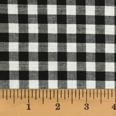 White & Black Mini Buffalo Check Plaid Homespun Cotton Fabric - Sold by the Yard - JCS Fabric