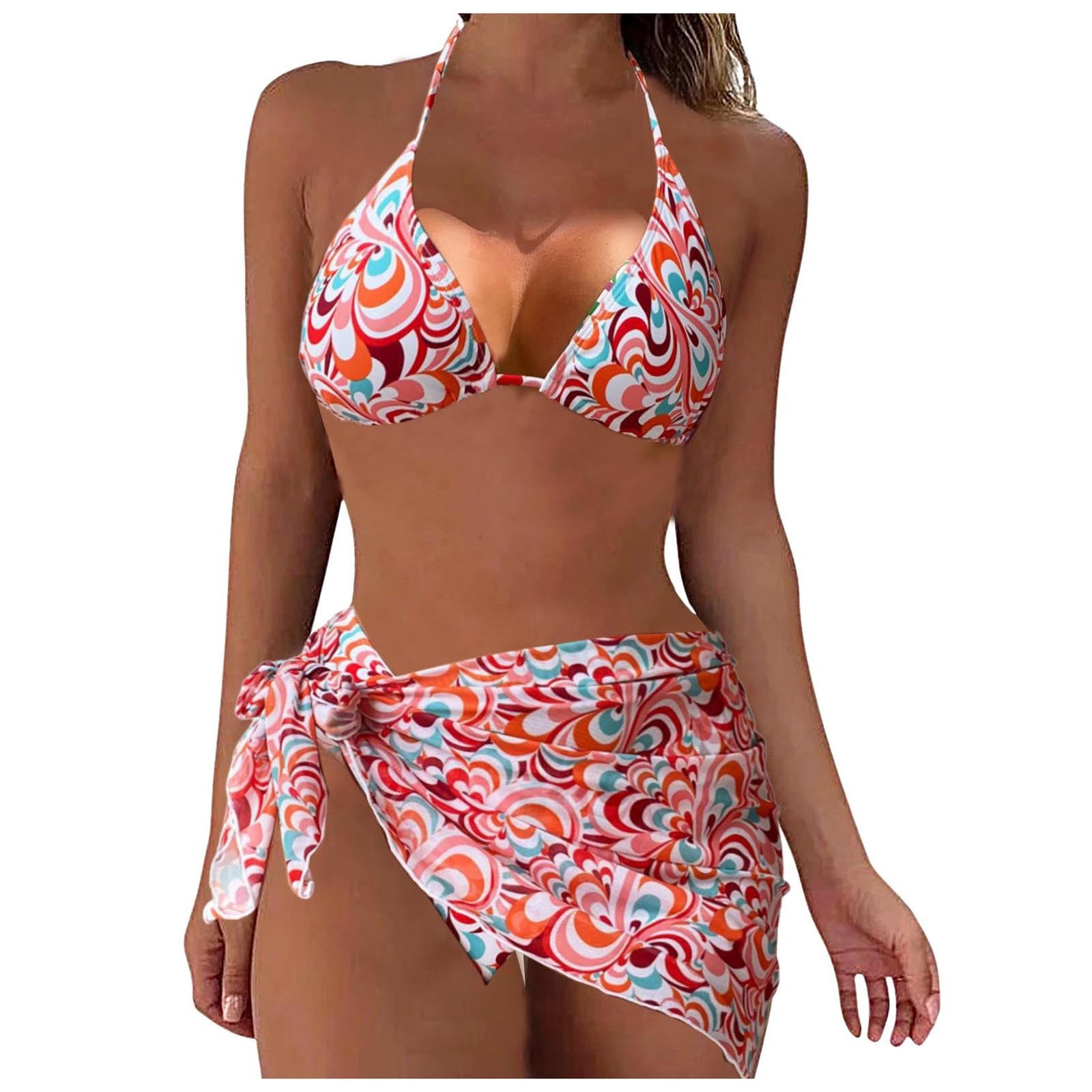 2025 - Maillot De Bain 3 Pièces Pour Fille Avec Imprimé Floral Mignon