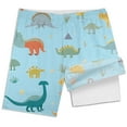 thumbnail image 4 of Hienoo Little Boys Dinosaur Print Compression Liner Swim Trunks Beach Shorts, 4 of 4