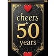 thumbnail image 4 of LUUFILx Cheers to 50 Years Backdrop Banner Gold and Red Heart Decorations Celebration Milestone Party Supplies Photo Props Anniversary Decor Background, 4 of 8