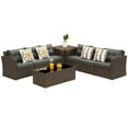 thumbnail image 6 of Royalcraft Outdoor Patio Furniture Set, 8 Pieces Outdoor Sectional Wicker Sofa PE Rattan Conversation Sets with Non-Slip Cushions, Aluminum Frame, Grey, 6 of 9