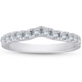 thumbnail image 1 of 1/3ct Curved Diamond Wedding Guard Ring 14K White Gold, 1 of 3