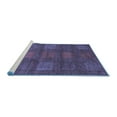 thumbnail image 2 of Ahgly Company Machine Washable Indoor Round Abstract Blue Modern Area Rugs, 6' Round, 2 of 4