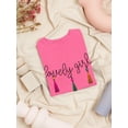 thumbnail image 3 of Lovely Girl Text W Tassels Shaped T-Shirt Women -Image by Shutterstock, Female x-Large, 3 of 4