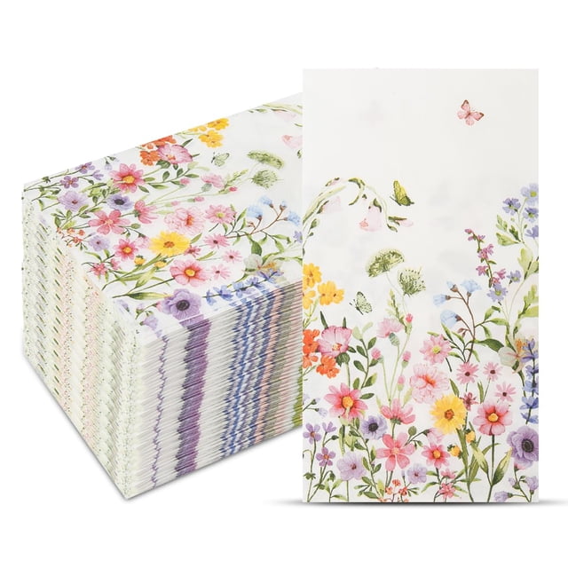 Servilletas de papel florales desechables 100 piezas BHHQHH