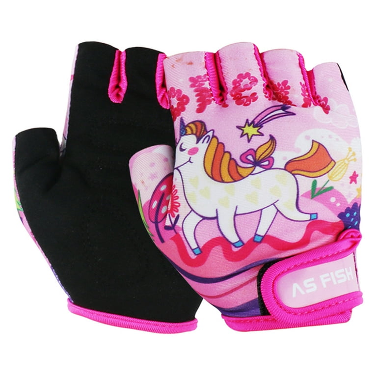Buy Kids Bike Gloves Sport Gloves, Kids Unicorn Half Finger Gloves