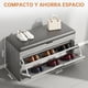 thumbnail image 4 of Banco Zapatero, Zapatero de 2 Niveles para Entrada, Organizador de Almacenamiento con Asiento Acolchado de Espuma, Estructura de Acero Reforzado, Asiento Color Gris, Capacidad de 12 Pares, 4 of 8