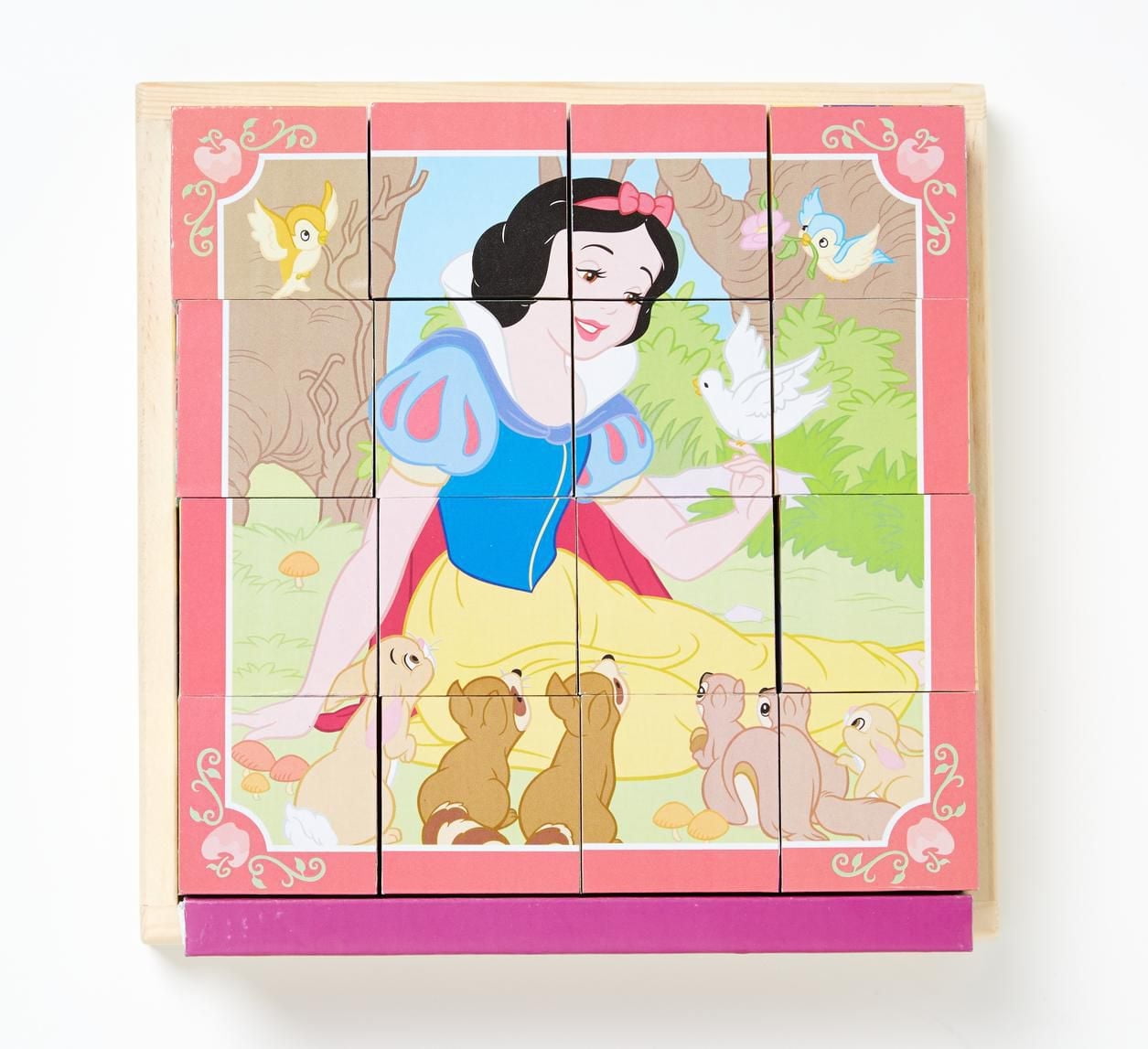 Melissa & Doug Disney Princess Wooden Cube Puzzle With Storage Tray - 6 Puzzles in 1