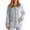 Light Gray, variant on Bed Jackets for Women Fall Winter Long Sleeve Casual Button Down Peter Pan Collar Jacket with Pockets