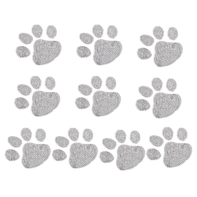 Naiovety 10 piezas de reparación de chaqueta de plumón con diamantes de imitación cinta tenaz sin planchar parches de decoración de plástico para Tela de costura y artesanía Huella Naiovety HA060056-01B