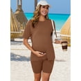thumbnail image 3 of DARING DIVA Women's Tie Dye 2-Piece Maternity Pajama Set XXL Brown, 3 of 7