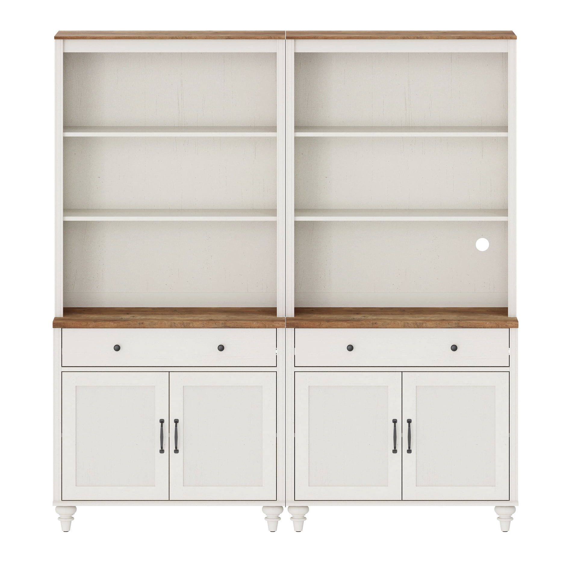 72'' Tall Kitchen Pantry Cabinet with Shelves, 34'' Wide Dining Hutch with Drawers and Doorss, Farmhouse Pantry Storage for Kitchen, Home Decor, Living Room, White