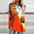 thumbnail image 1 of Costumes d'Halloween pour Femmes 2023 en Liquidation T-Shirts Oversize Col Rond Imprimé Halloween Manches Courtes T-Shirt Blouse Tops, 1 of 5