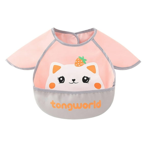 Xihbxyly Babero Antimanchas Sprout Baby, Diseño de Manga Larga con Recogedor de Comida, Tejido de Poliéster Fácil de Limpiar, Ideal para Comer y Actividades Al Aire Libre, Lavable a Máquina, Talla Ún