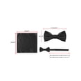 thumbnail image 5 of INSPIRE CHIC Men's Solid Color Necktie Pre-Tied Bow Tie and Pocket Square Set Ties for Wedding Business Black One Size, 5 of 7