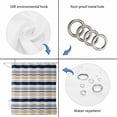 thumbnail image 4 of Khaki Grey Striped Shower Curtain, Waterproof Shower Curtains for Bathroom, Navy Blue Farmhouse Stripes Abstract Art Washable Fabric Bathtub Curtain Set Bath Decor with 12 Hooks Extra Long 72"x96", 4 of 8