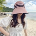 thumbnail image 7 of UDIYO Women Sun Hat Stripe Heat Isolating Contrast Color Anti-UV Sunscreen Bucket Hat Outdoor Hat, 7 of 7
