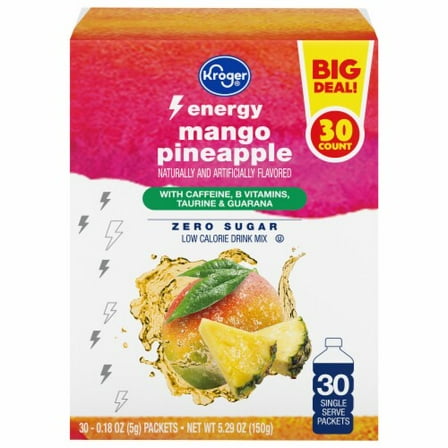 KR Energy Mango Pineapple Drink Mix 30 Packets - Pack of 2