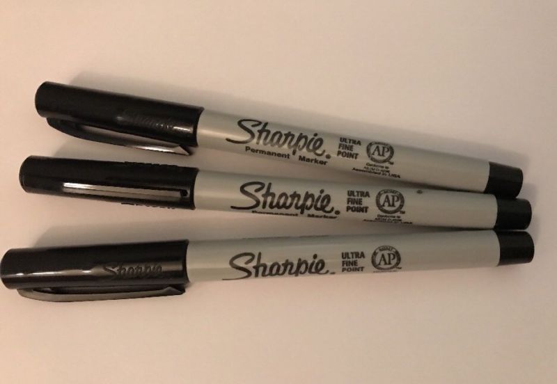 Sharpie Retractable UltraFine Point Permanent Marker, Black, Pack Of 3
