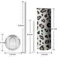thumbnail image 6 of 20 Oz Leopard Tumbler Black Stainless Steel Skinny Insulated Coffee Cup with Lid and Straw for Cold Hot Drinks, 6 of 7