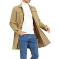 thumbnail image 4 of INSPIRE CHIC Men's Trench Coat Single Breasted Button Down Jacket Long Overcoat XL Khaki, 4 of 8